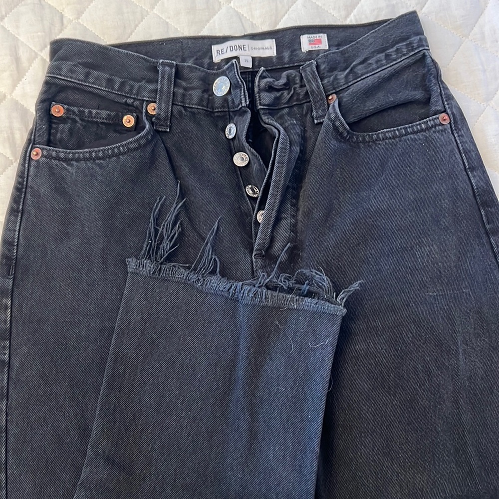 Black re/done 100% cotton jeans size 25